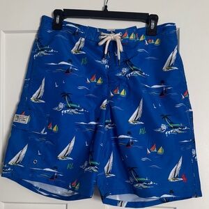 Polo by Ralph Lauren Blue Sailboat Swim Shorts